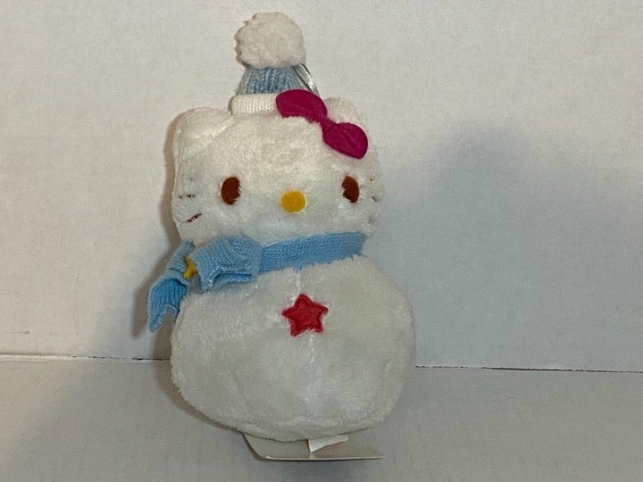 Vintage Sanrio 2004 hello kitty plush doll snowman ornament hat scarf