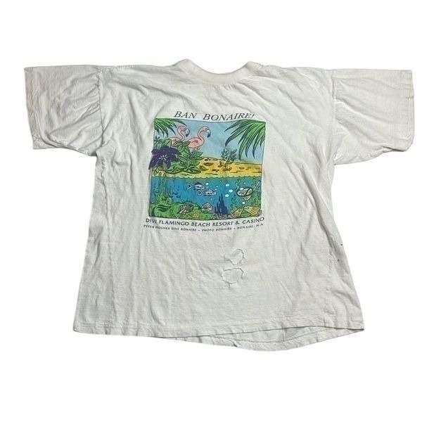 90s Vintage Ban Boinaire! GraphicTourist Tshirt White Medium Thrashed