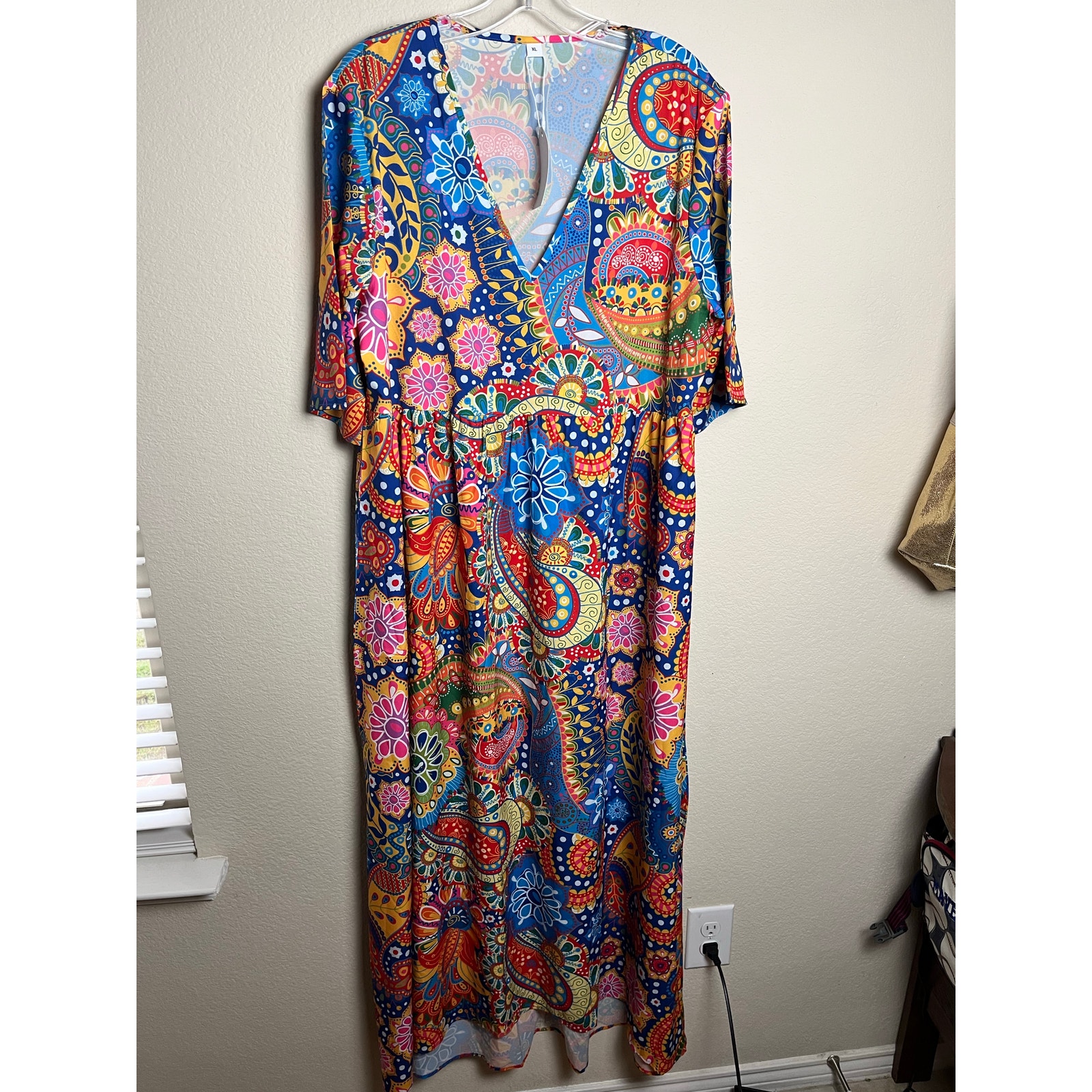 Made with Love | NWT Women's XL Red & Blue Paisley Dress