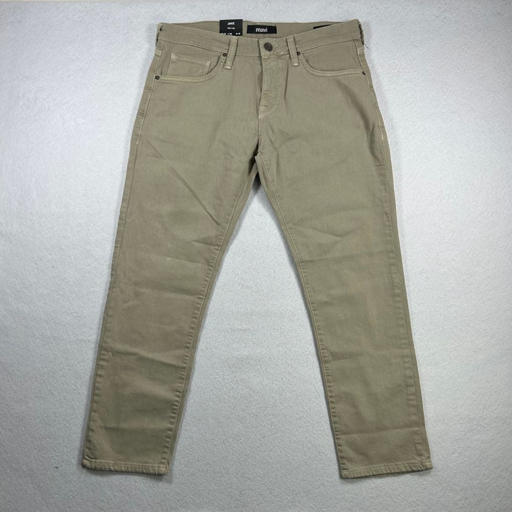 Mavi Jake Jeans Mens 33x28 Khaki Slim Leg Stretch Cotton Casual Pants NWT *READ
