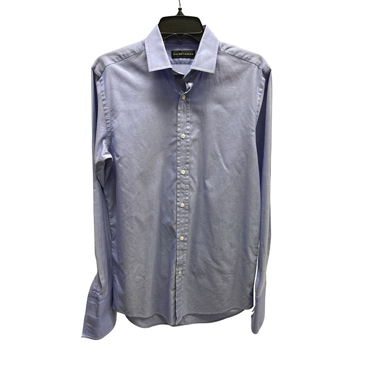 Ralph Lauren Black Label Made in Italy French Cuff Light Blue Dress Shirt 15