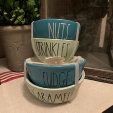 Rae Dunn summer topping bowl set