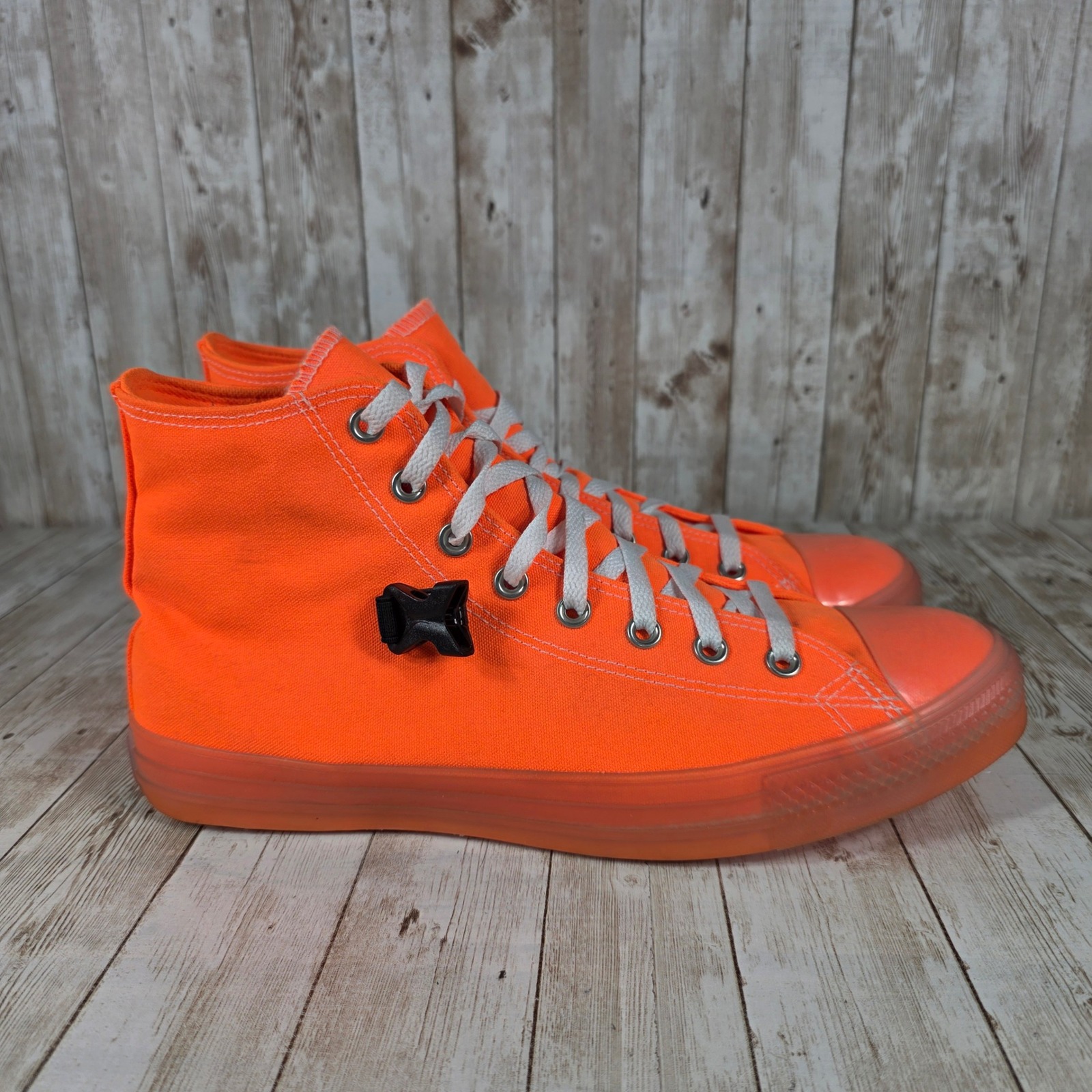 Converse High Top Sneakers Orange Buckle Accents Fashion Sneakers Mens 11.5