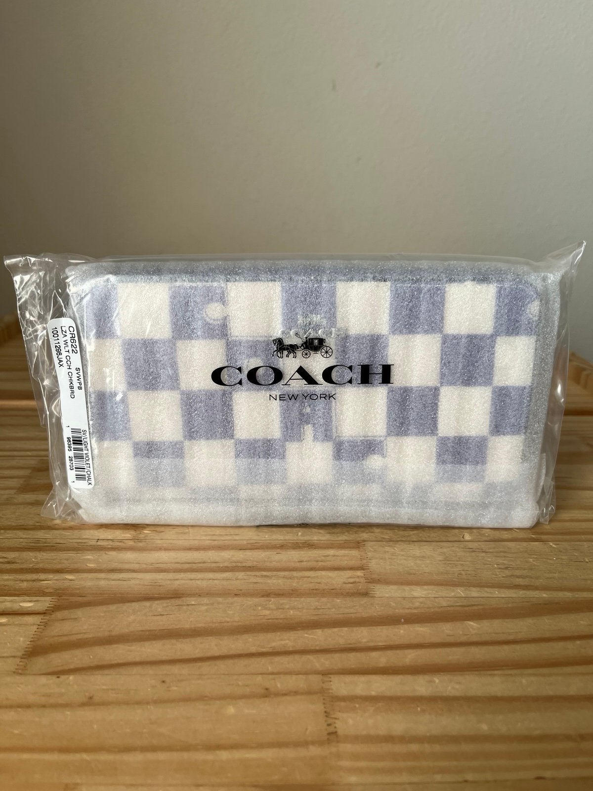 Coach checkerboard long zip wallet