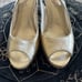 Lilly Pulitzer 9.5 Sandals Gold Tan Resort Chic Peep Toe Wedge Pumps Women’s