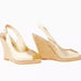 Lilly Pulitzer 9.5 Sandals Gold Tan Resort Chic Peep Toe Wedge Pumps Women’s