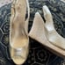 Lilly Pulitzer 9.5 Sandals Gold Tan Resort Chic Peep Toe Wedge Pumps Women’s