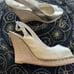 Lilly Pulitzer 9.5 Sandals Gold Tan Resort Chic Peep Toe Wedge Pumps Women’s