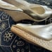 Lilly Pulitzer 9.5 Sandals Gold Tan Resort Chic Peep Toe Wedge Pumps Women’s