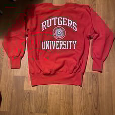 VTG 90's Rutgers University Champion Reverse Weave Crewneck Sweatshirt Red XL