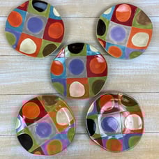 Set Of 5 Pier 1 Imports Urban Dot 8.5 Salad Plates Discontinued Retired