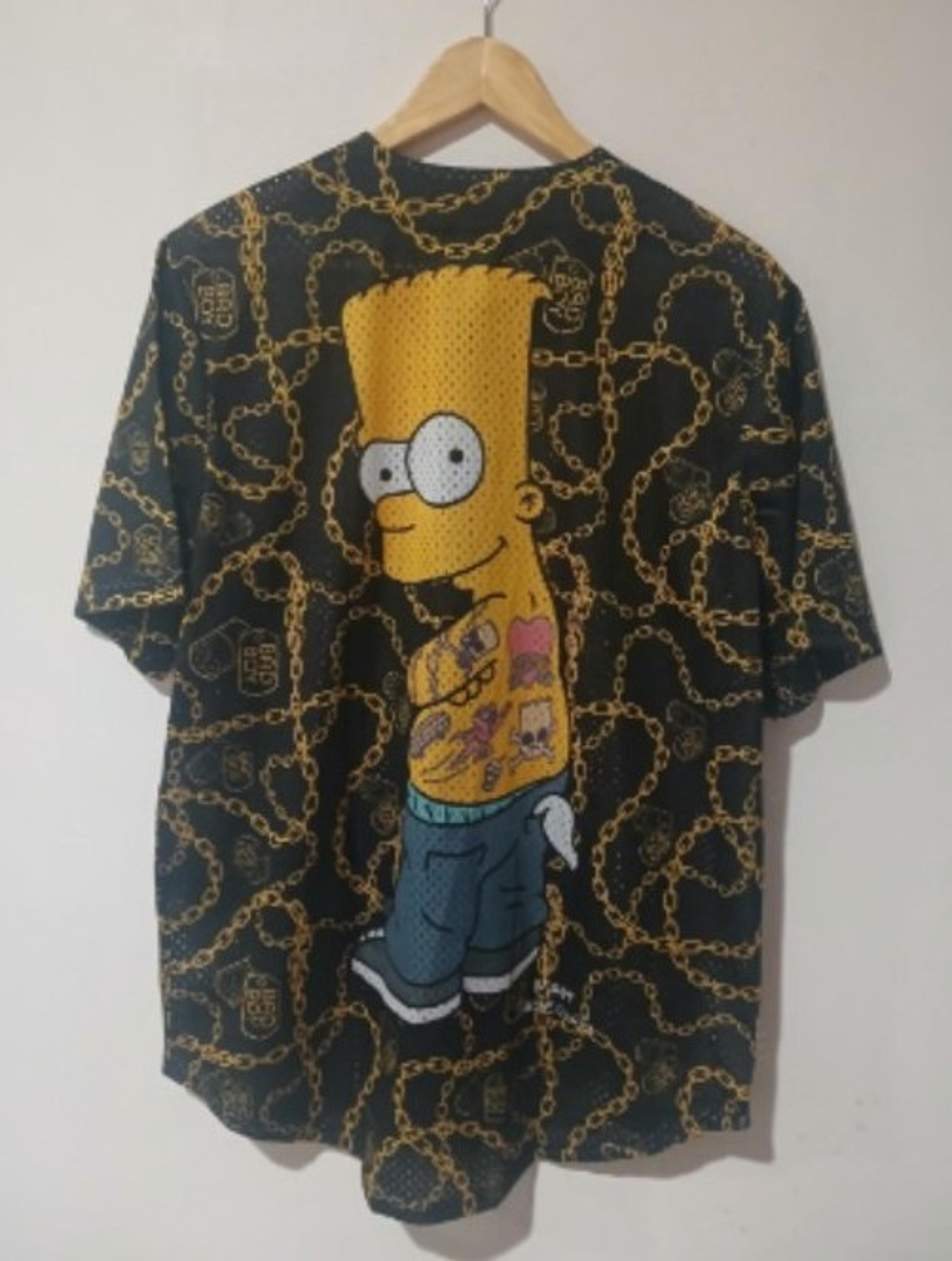 The Simpsons Baseball Jersey Graphic Chains Bart Simpson Men's Size Large New