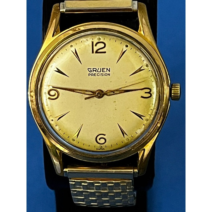 Vintage GRUEN Precision 17 Jewels Men's Watch Gold Tone Serviced