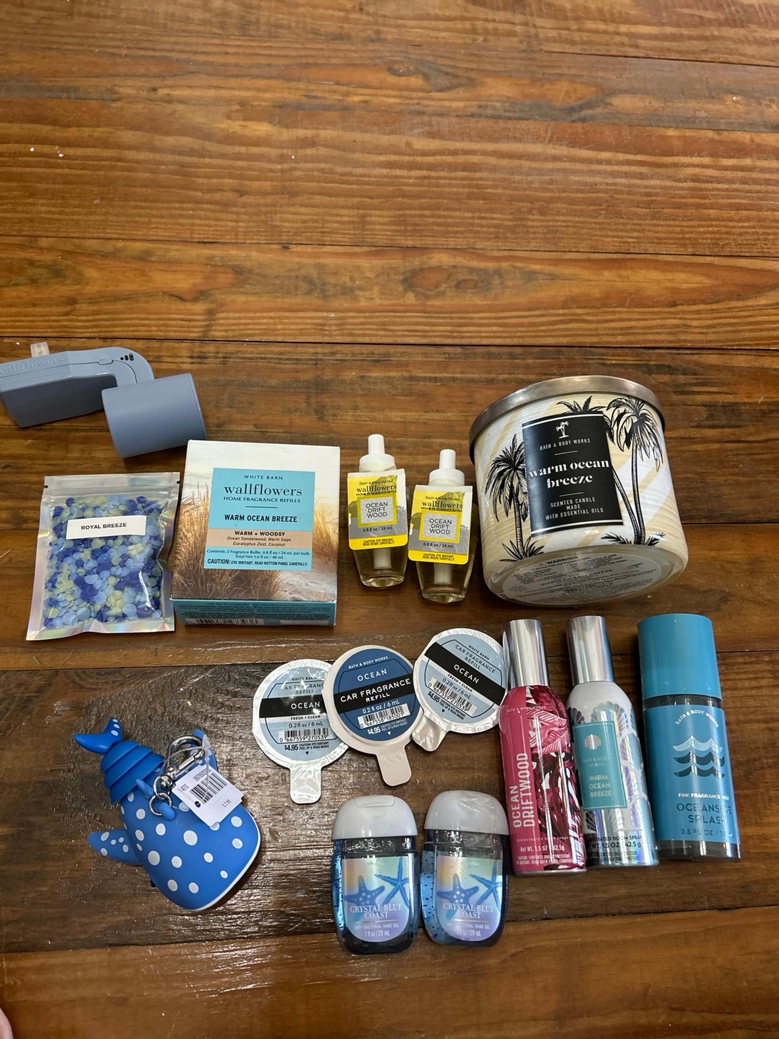 New BBW Warm Ocean Breeze candle & scent bundle