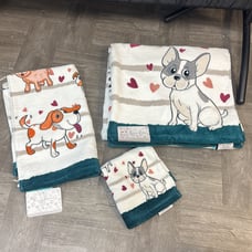 Frenchie Pug Bath towel set