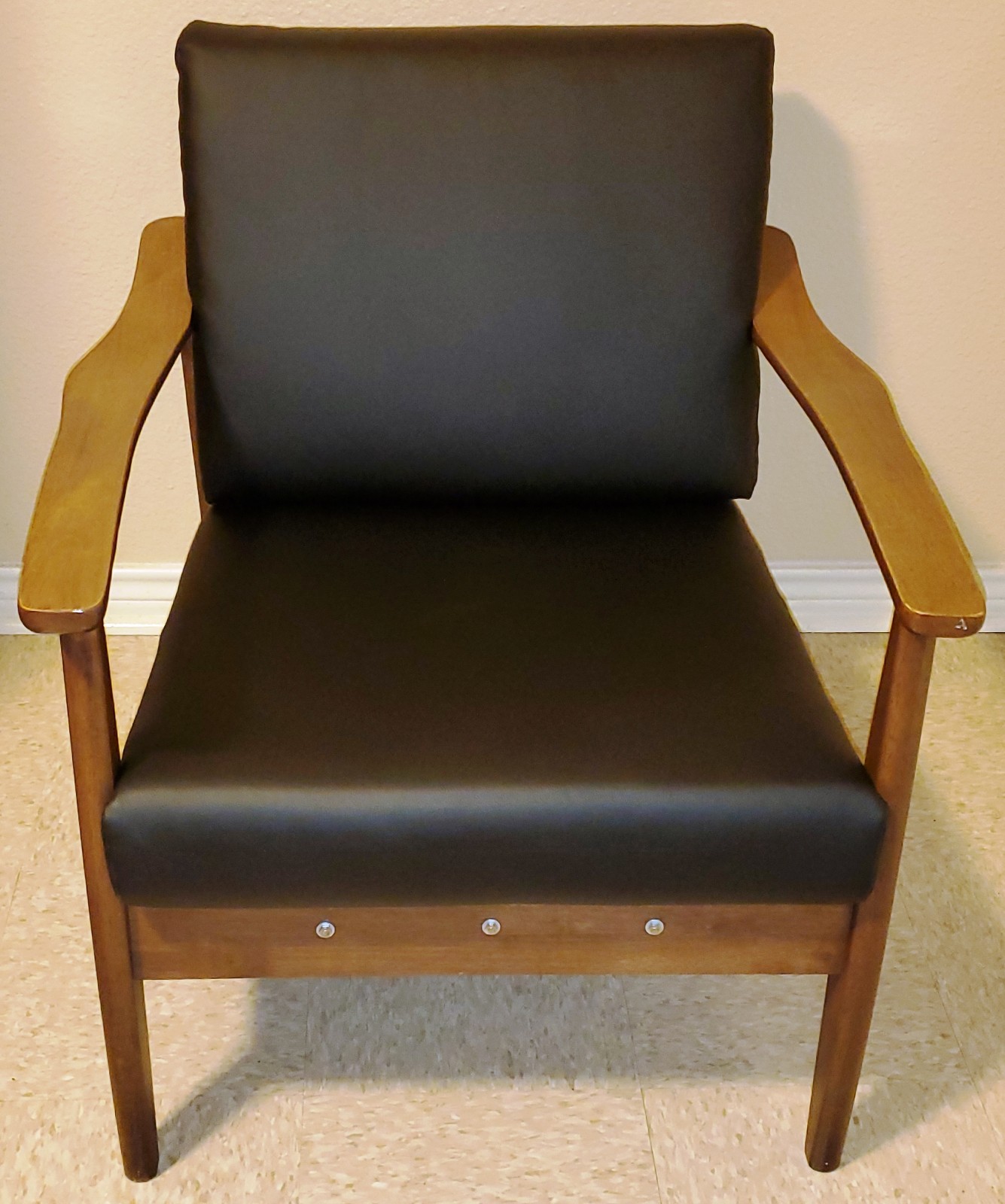 Baxton Studio Venza Black Faux Leather Lounge Chair