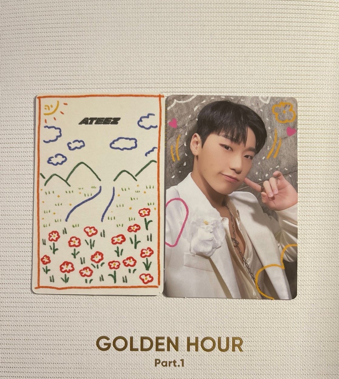 Ateez San Golden Hour Barnes and Noble Doodle Photocard PC