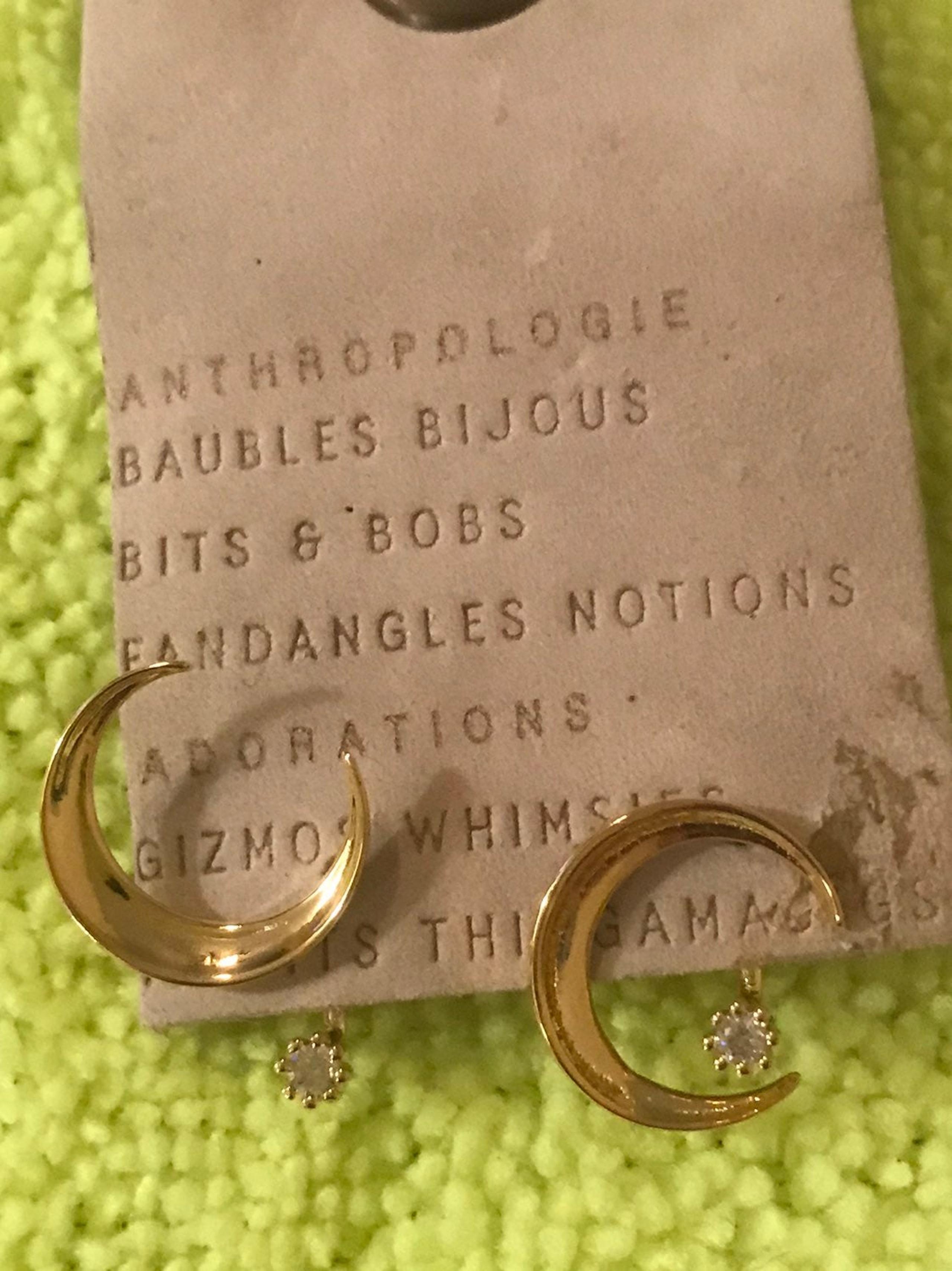 Anthropologie Crescent Moon & Star Earrings