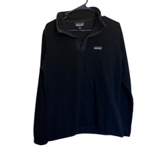 Patagonia Women's Micro D Snap-T Pullover Black Fleece Sweatshirt Outdoor Size L