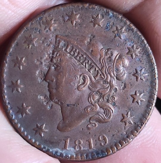 1819 LRG CENT AU DETAILS, POROSITY,RARE DATE