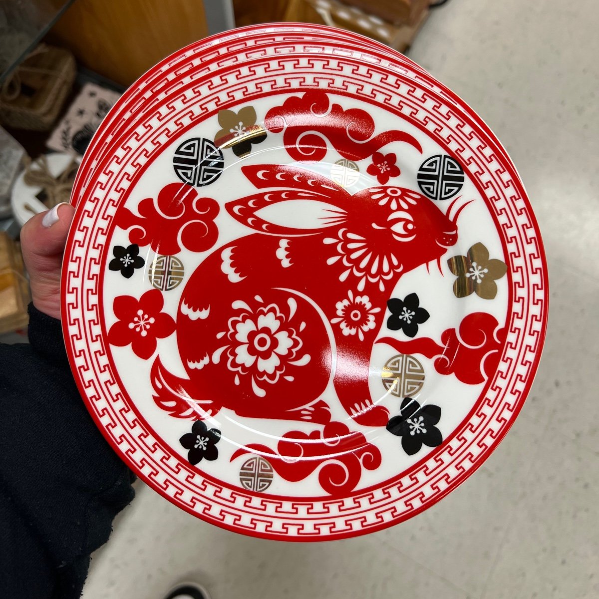 Year of the Rabbit lunar New Year plates