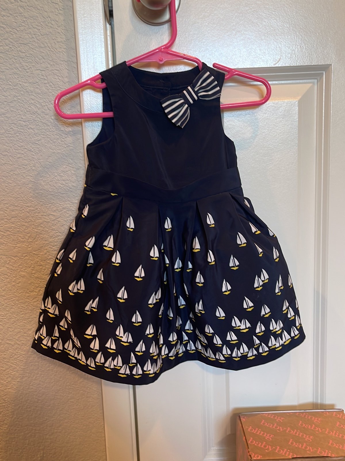 Dress Janie and Jack sailboat chiffon dress size 3 to 6 months vintage