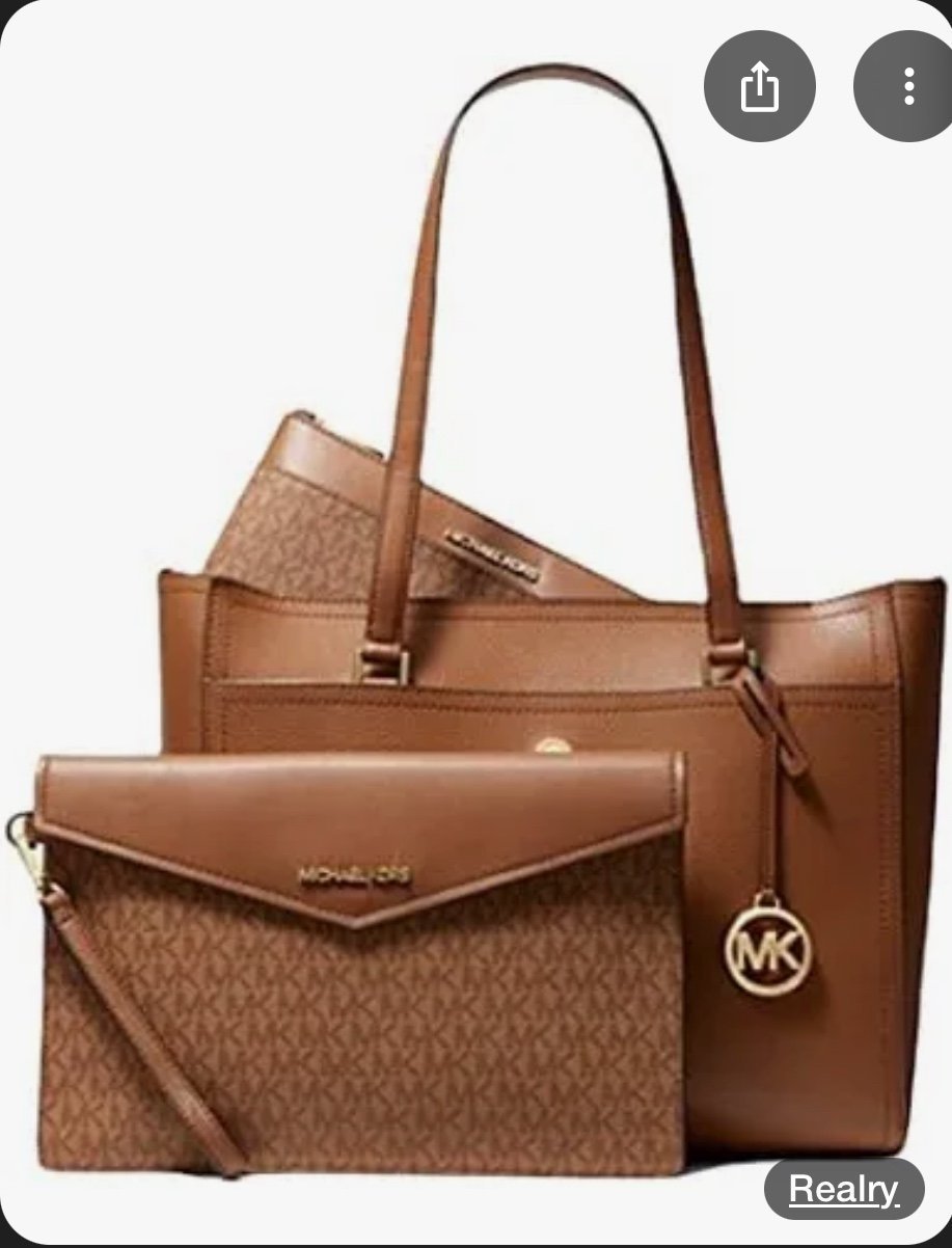 Authentic Maisie Large Pebbled Leather 3-in-1 Tote Bag in brown