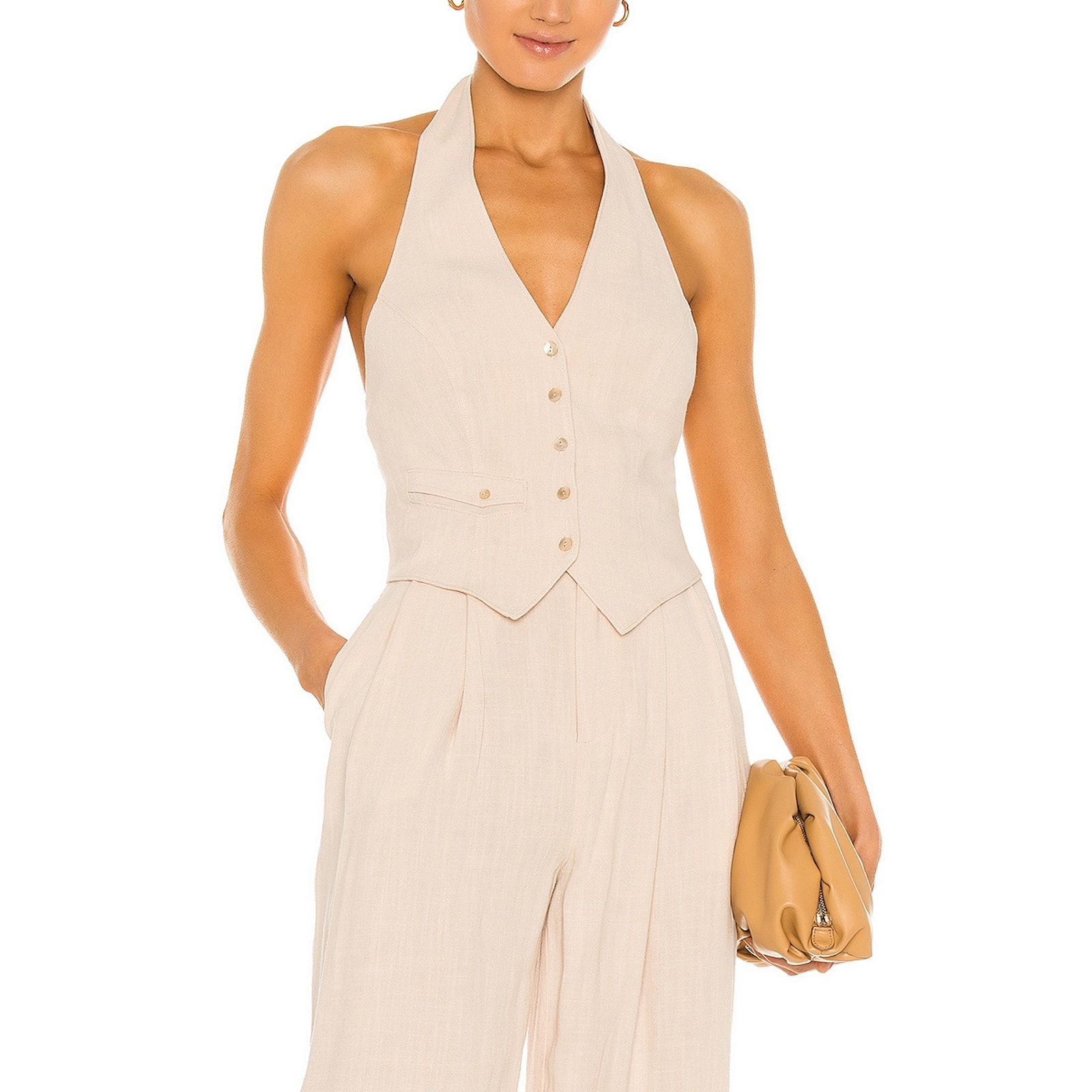 Song Of Style 'Dallon' Beige Rayon Vest Top Size XXS