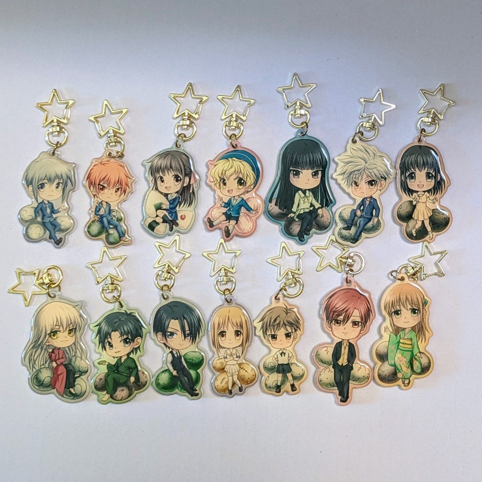 Fruits Basket Anime / Manga Series Acrylic Keychains / Key Rings Set of 14