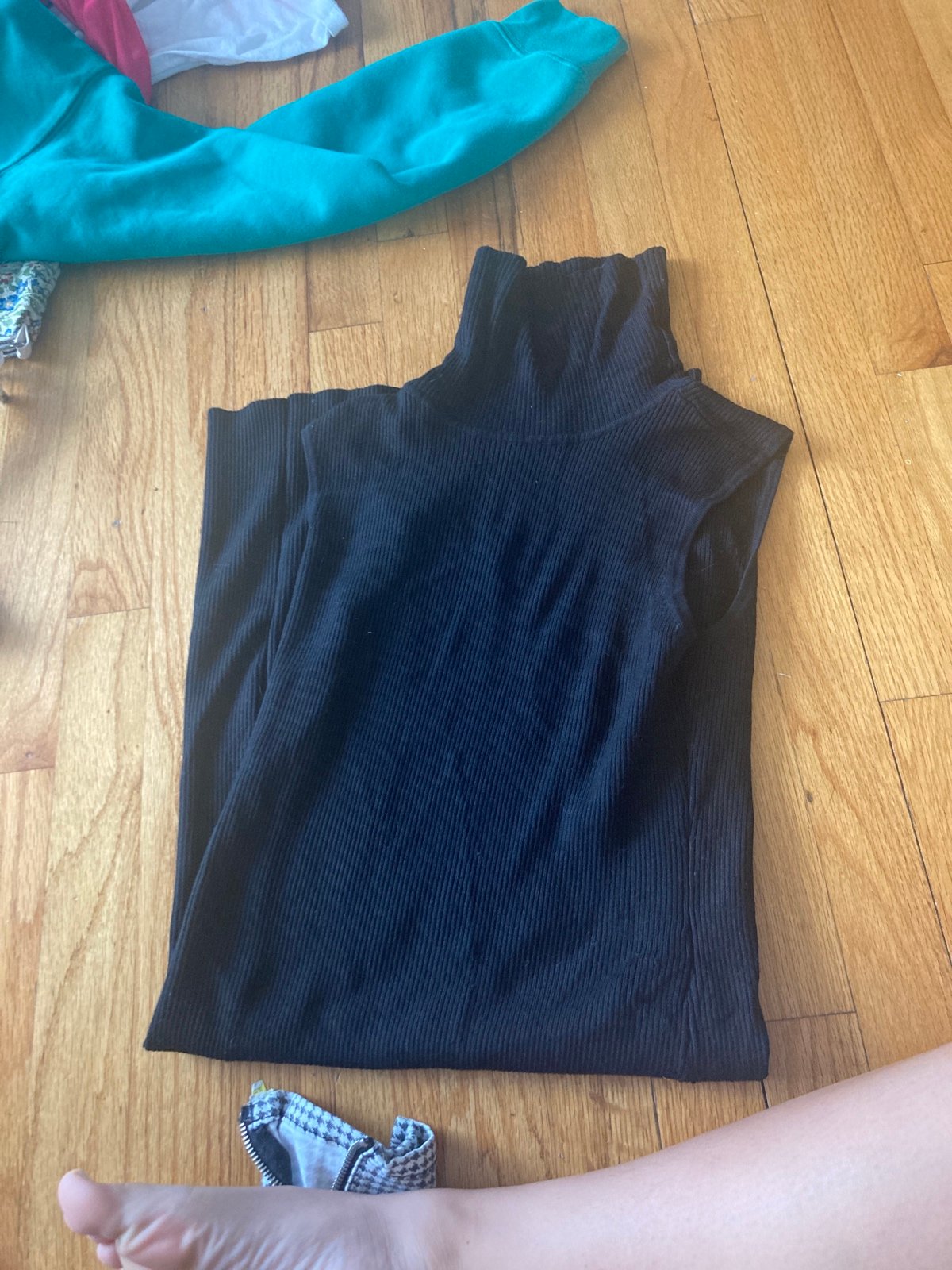 Long Aqua Turtle Neck Dress