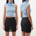 A. Roege Hove - Blue Structured Rib Knit Top - M/L - NWT