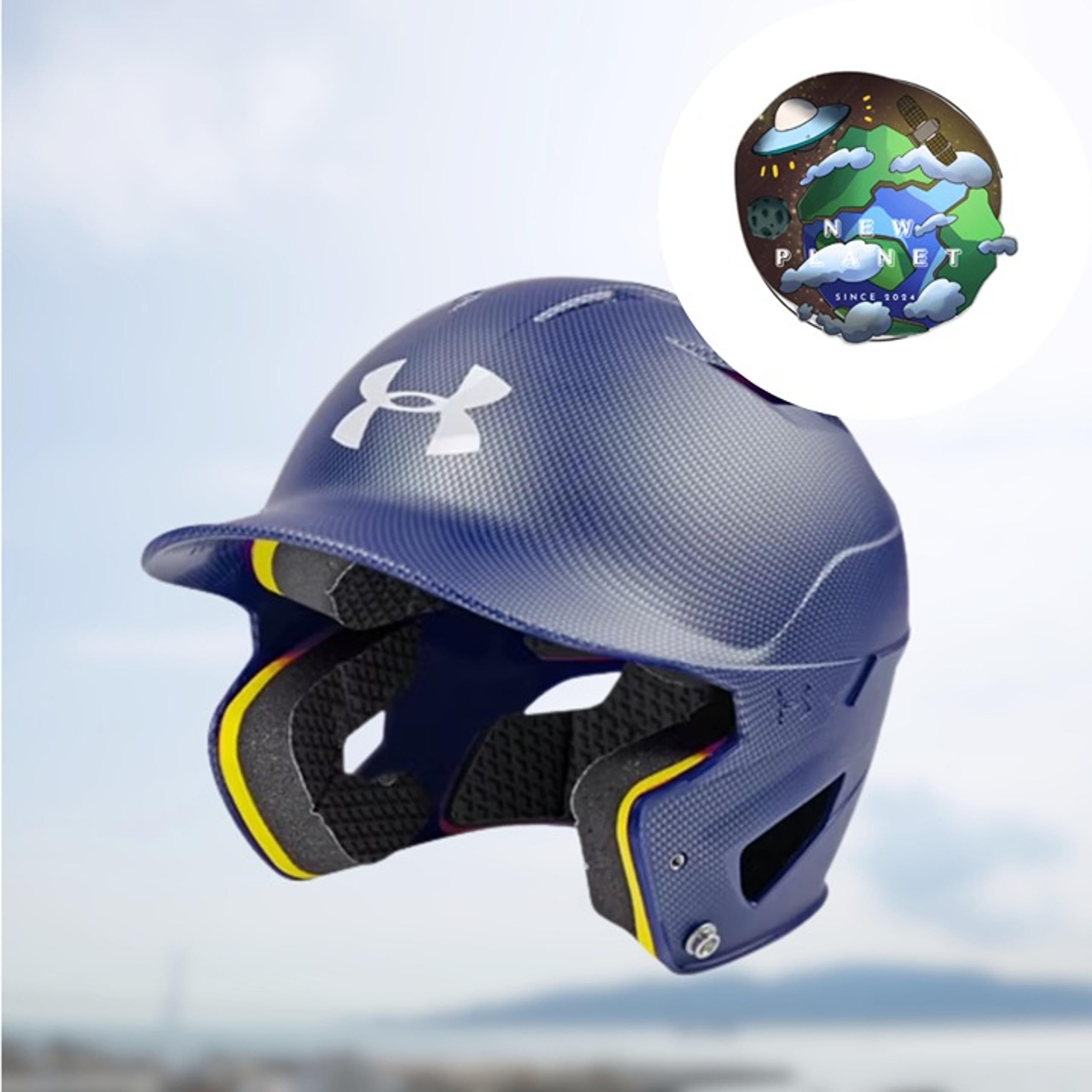 NWT UA Converge Shadow Matte Kids' Batting Helmet |Midnight Navy/White-410 UND10