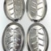 Vintage Steak Meat Serving Plates Set of 4 Aluminum Tray With Plastic Holder MCM