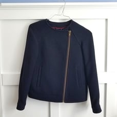 J. CREW Double Cloth Wool Zipped Moto