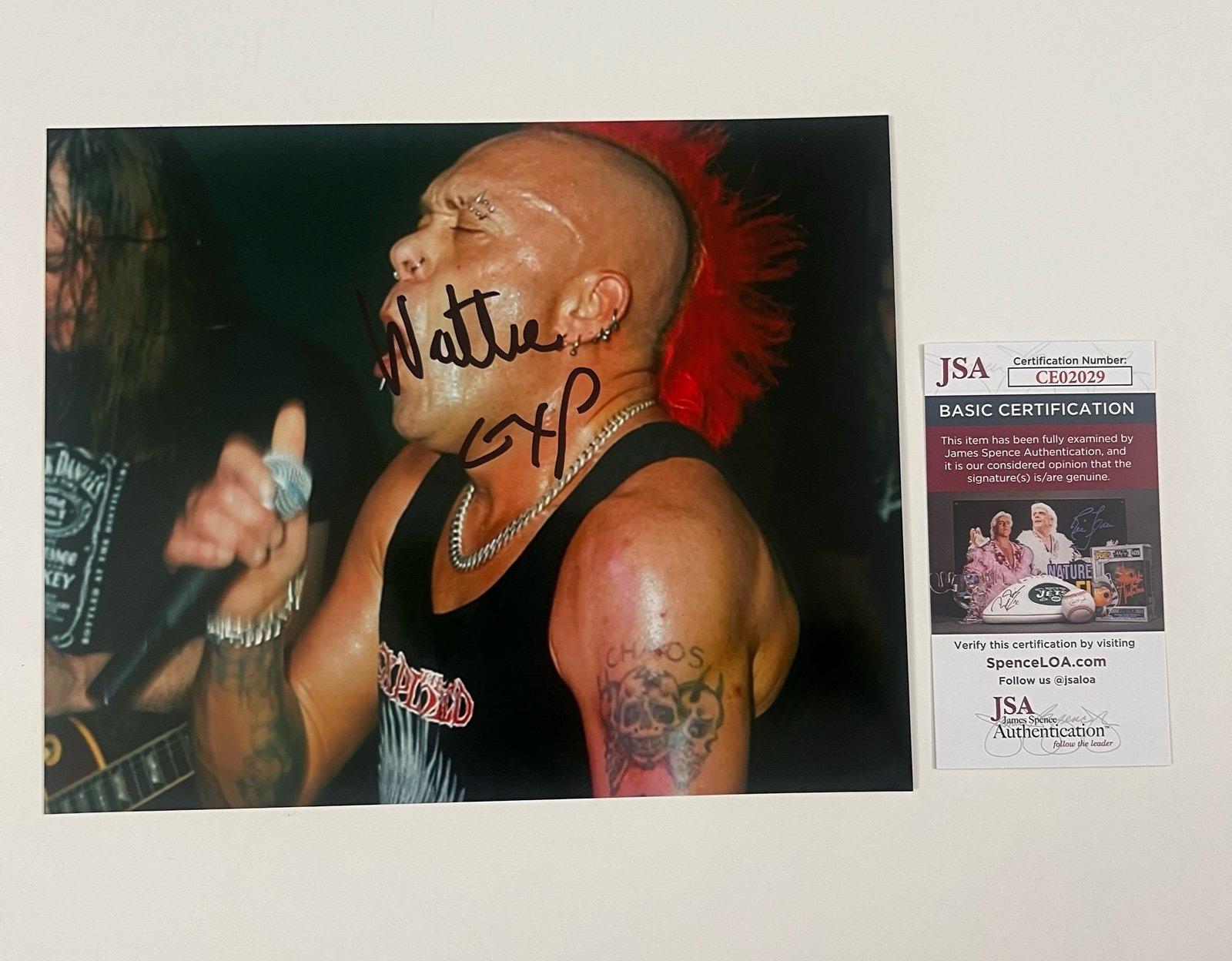 WATTIE BUCHAN THE EXPLOITED SIGNED 8x10 PHOTO PUNK ROCK LEGEND + JSA COA