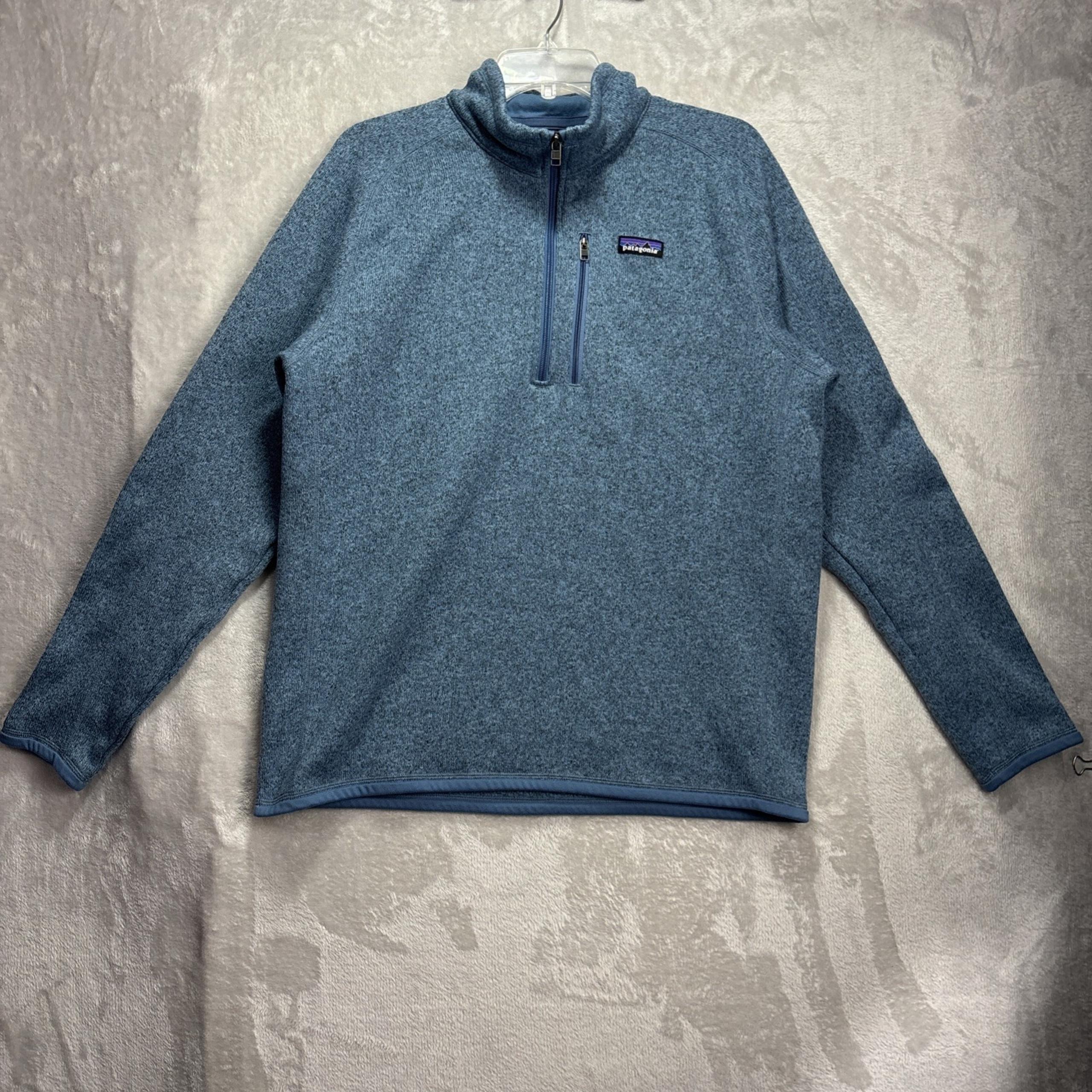 Patagonia Womens Better Sweater 1/4 Zip Size Large Blue long sleeve