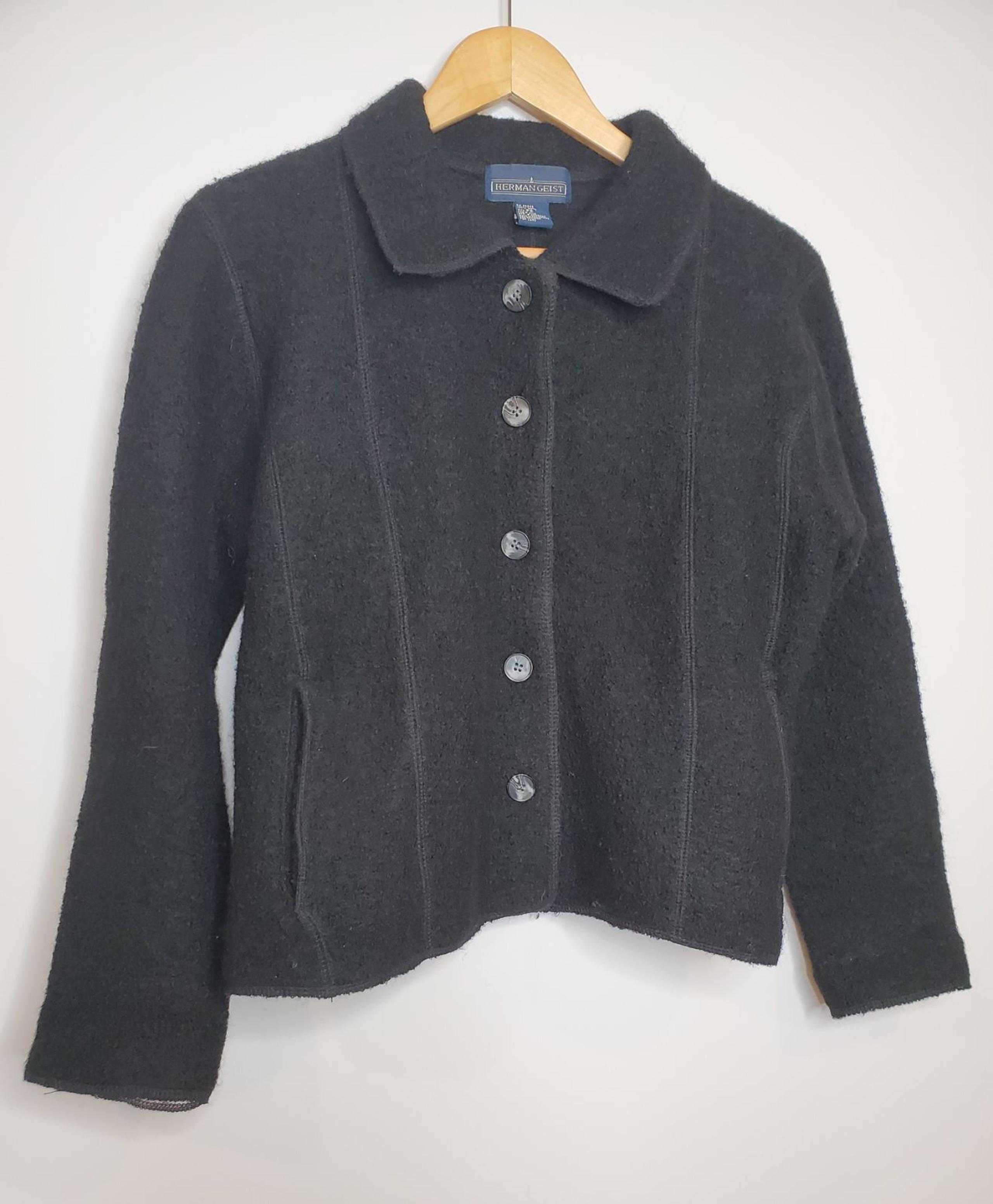 Vintage Herman Geist Black Boiled Wool J