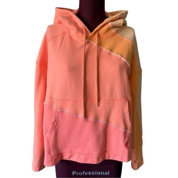 Free People Movement All Or Nothing Hoodie size XS Oversized Neon Sunrise Combo
