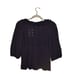 ANTHROPOLOGIE NEW 98 Knitted & Knotted Navy Ruffle Trim Cardigan Medium