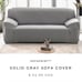 Solid gray sofa cover
