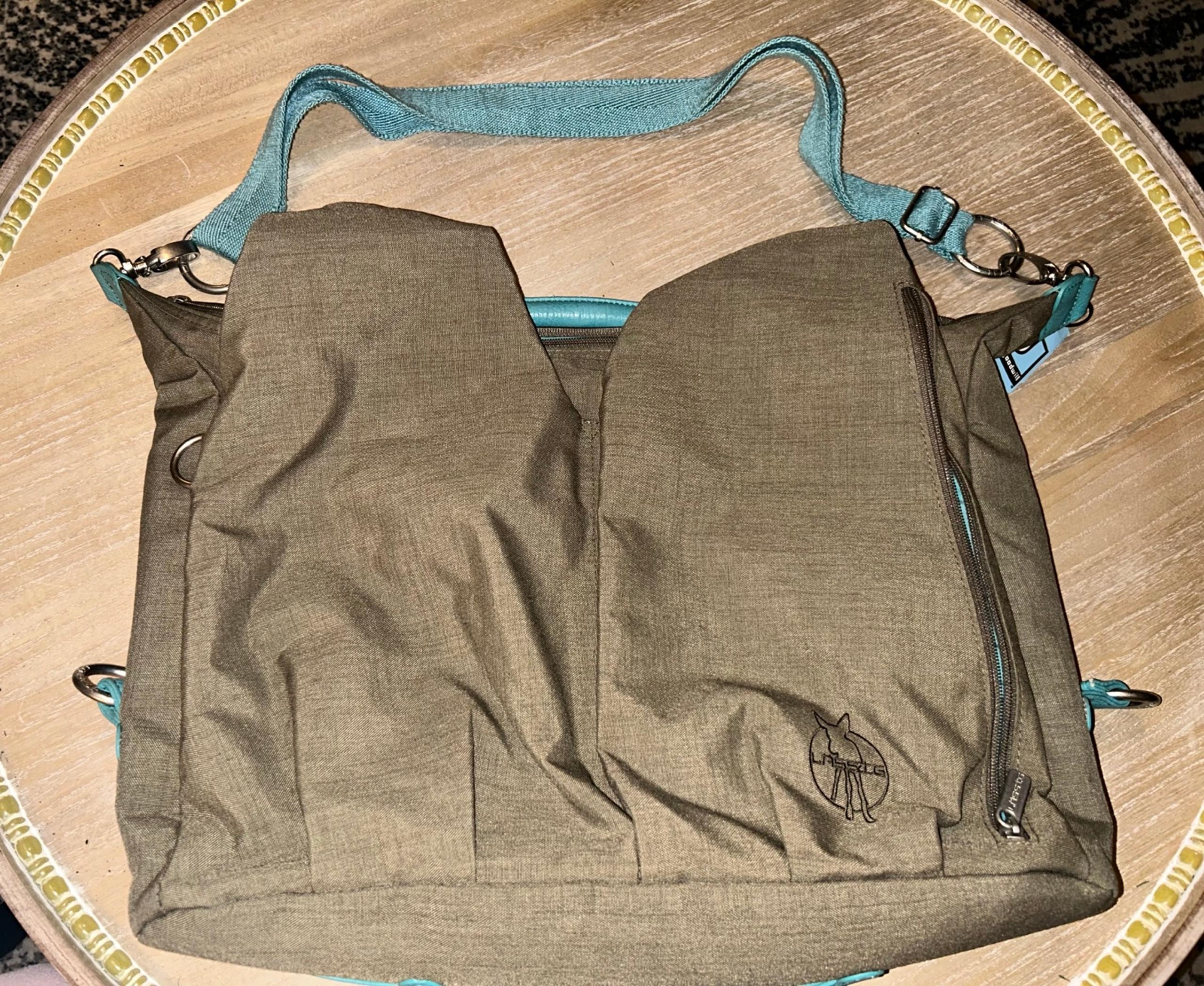 LASSIG DIAPER BAG Green & Teal HUGE Stylish Pockets Galore Cooler Zip Pouch