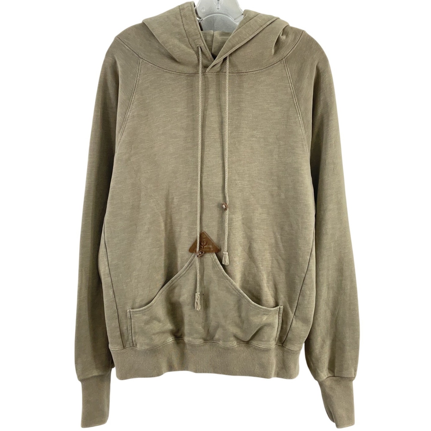 Venor Beige Cotton Lace-Up Hood Sweatshirt Hoodie Women’s Small NWT