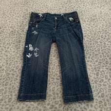 vintage 90s semi low rise skull grunge jeans