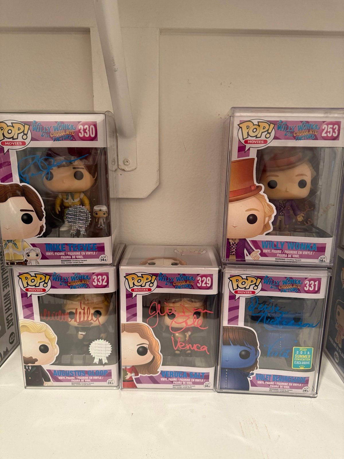 Willy Wonka Signed Funko Pop LOT