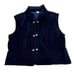 Vintage Y2K Black Velour Vest With Double Gold Buttons Size Large/XL