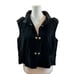 Vintage Y2K Black Velour Vest With Double Gold Buttons Size Large/XL