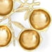Cluster of 6 Lemon Shape Serving Bowl Tray Antique Gold Finish 12 Aluminum Base
