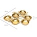 Cluster of 6 Lemon Shape Serving Bowl Tray Antique Gold Finish 12 Aluminum Base