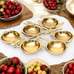 Cluster of 6 Lemon Shape Serving Bowl Tray Antique Gold Finish 12 Aluminum Base