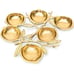Cluster of 6 Lemon Shape Serving Bowl Tray Antique Gold Finish 12 Aluminum Base